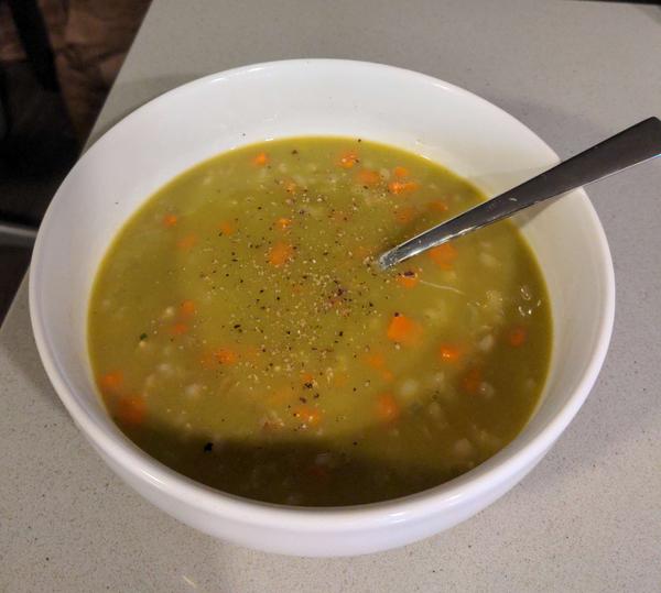 Smashed Pea and Barley Soup Picture